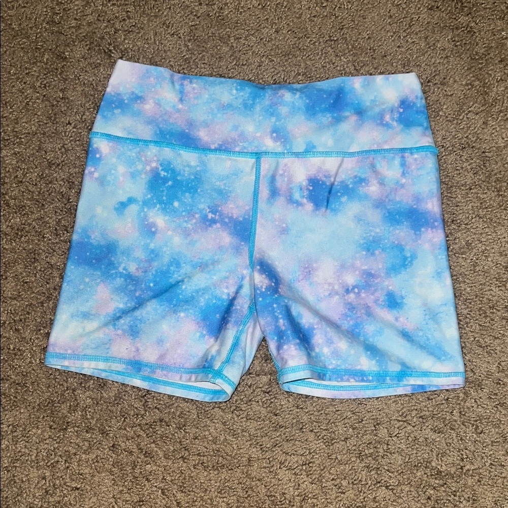 Berkeley Jensen Girls Blue and Purple Tie-Dye Bike Shorts